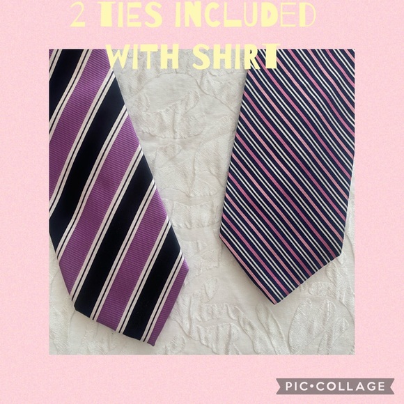Ralph Lauren Men’s white shirt and 2 tie bundle! - Picture 2 of 2